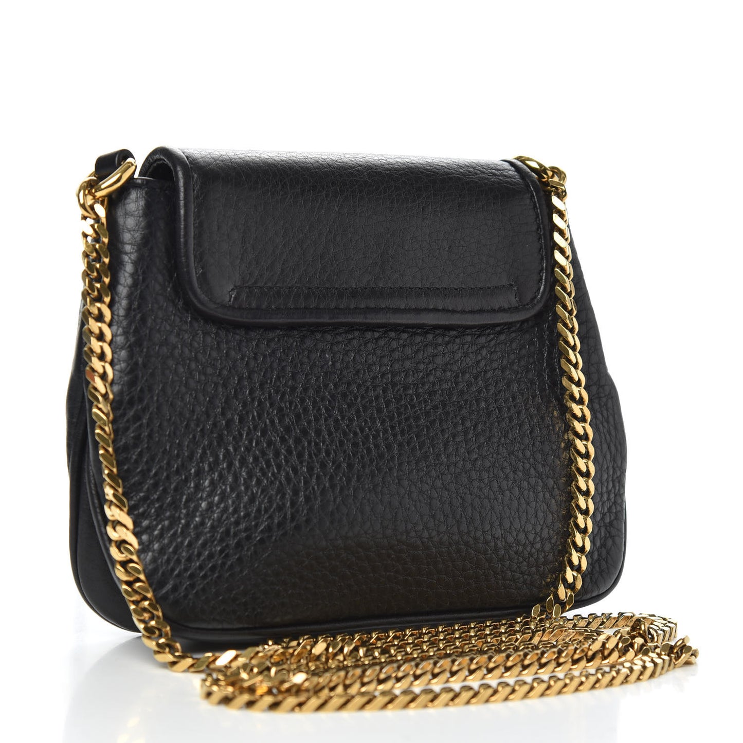 Pebbled Calfskin Small 1973 Chain Shoulder Bag Black