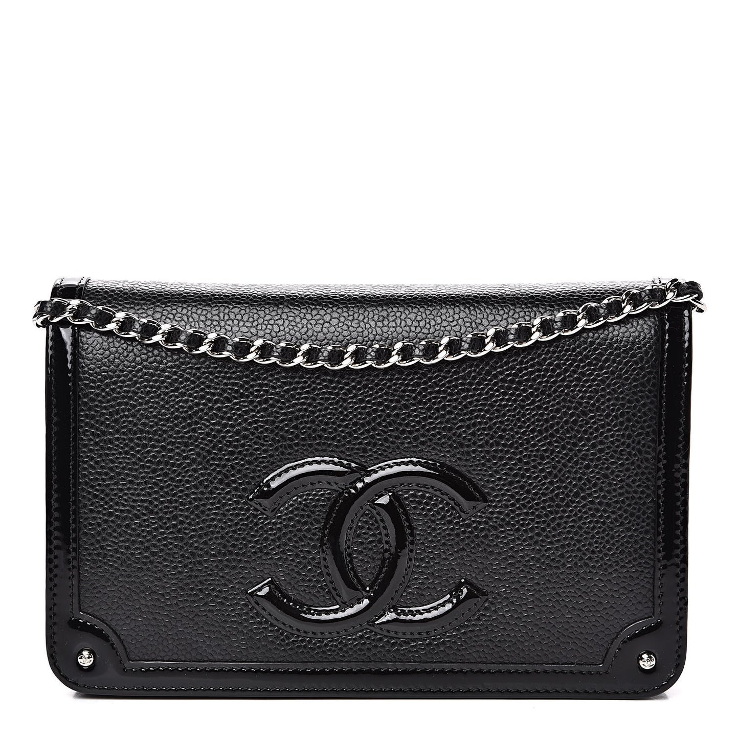 Caviar Patent CC Wallet On Chain WOC Black