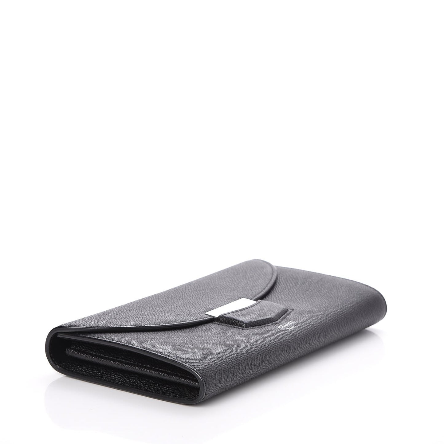 Grained Calfskin Large Trotteur Multifunction Flap Wallet Black
