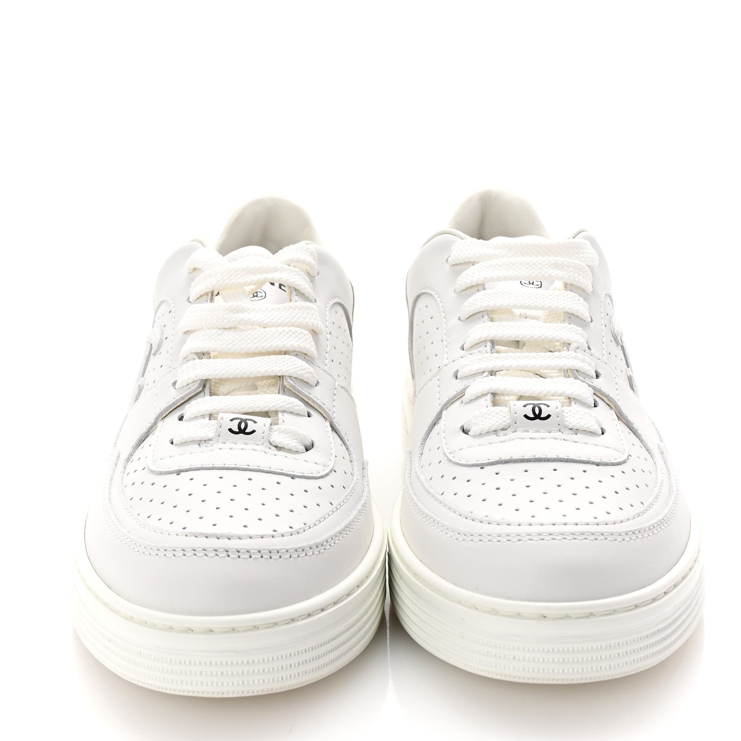 Chanel Calfskin CC Womens Sneakers 36 White 3 of 10