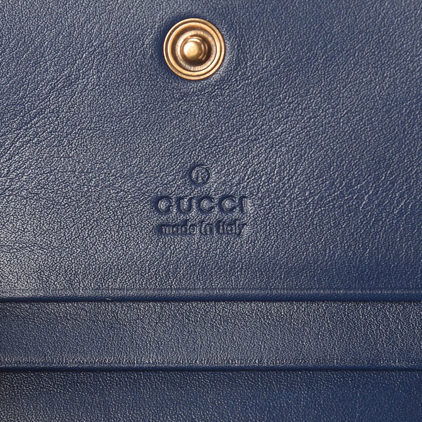Calfskin Matelasse GucciGhost GG Marmont Card Case Blue Agata Hibiscus Red