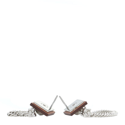 Hermes Palladium Swift Gourmette Equestre Earrings Gold 4 of 4