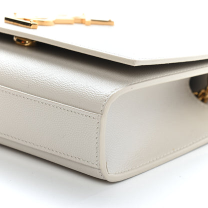 Saint Laurent Grain De Poudre Small Monogram Kate Satchel Blanc Vintage 7 of 7