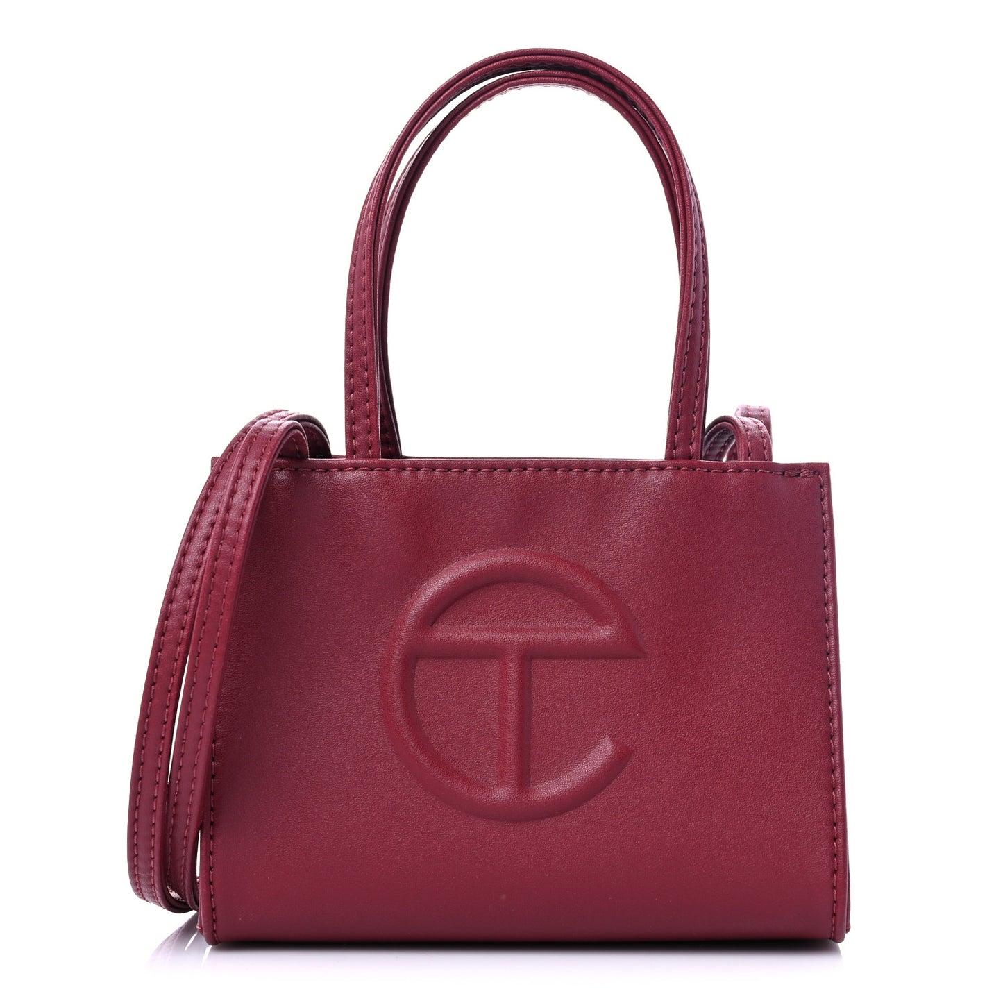 Vegan Leather Small Shopping Bag Oxblood
