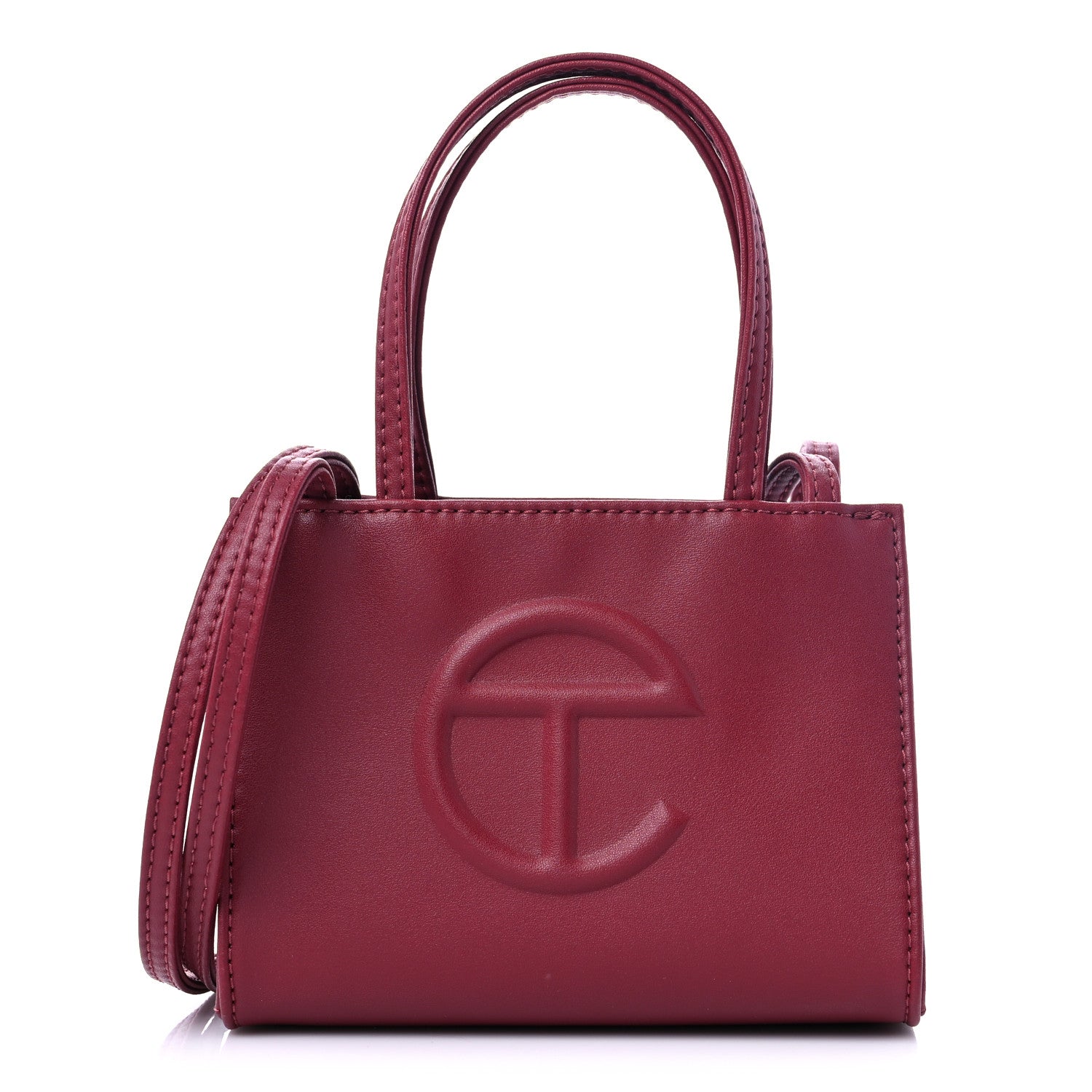 Telfar Vegan Leather Small Shopping Bag Oxblood 1 of 9
