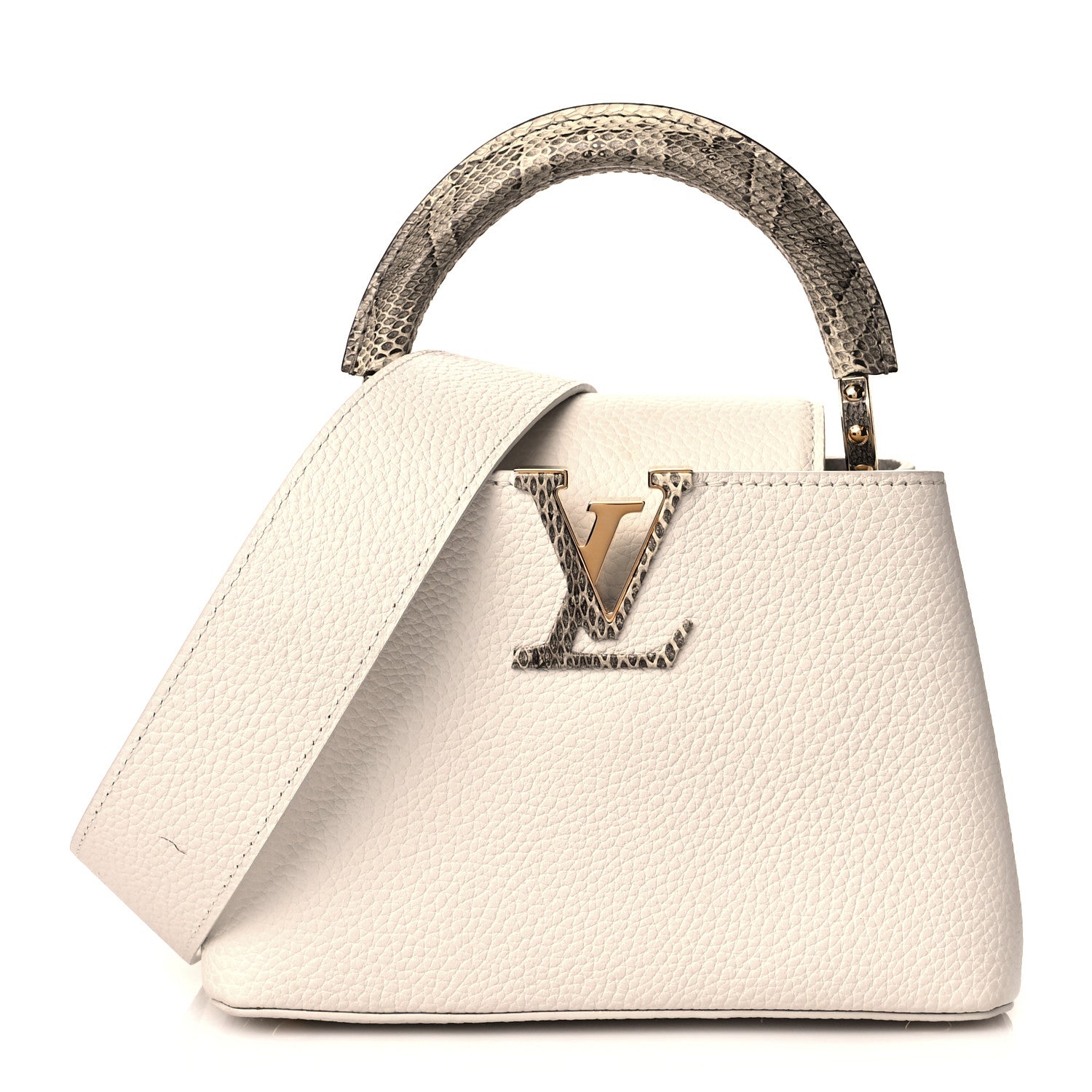 Louis Vuitton Taurillon Ayers Capucines Mini White Snow White 1 of 10