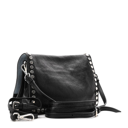 Prada Glace Calfskin Studded Etiquette Flap Black 3 of 10