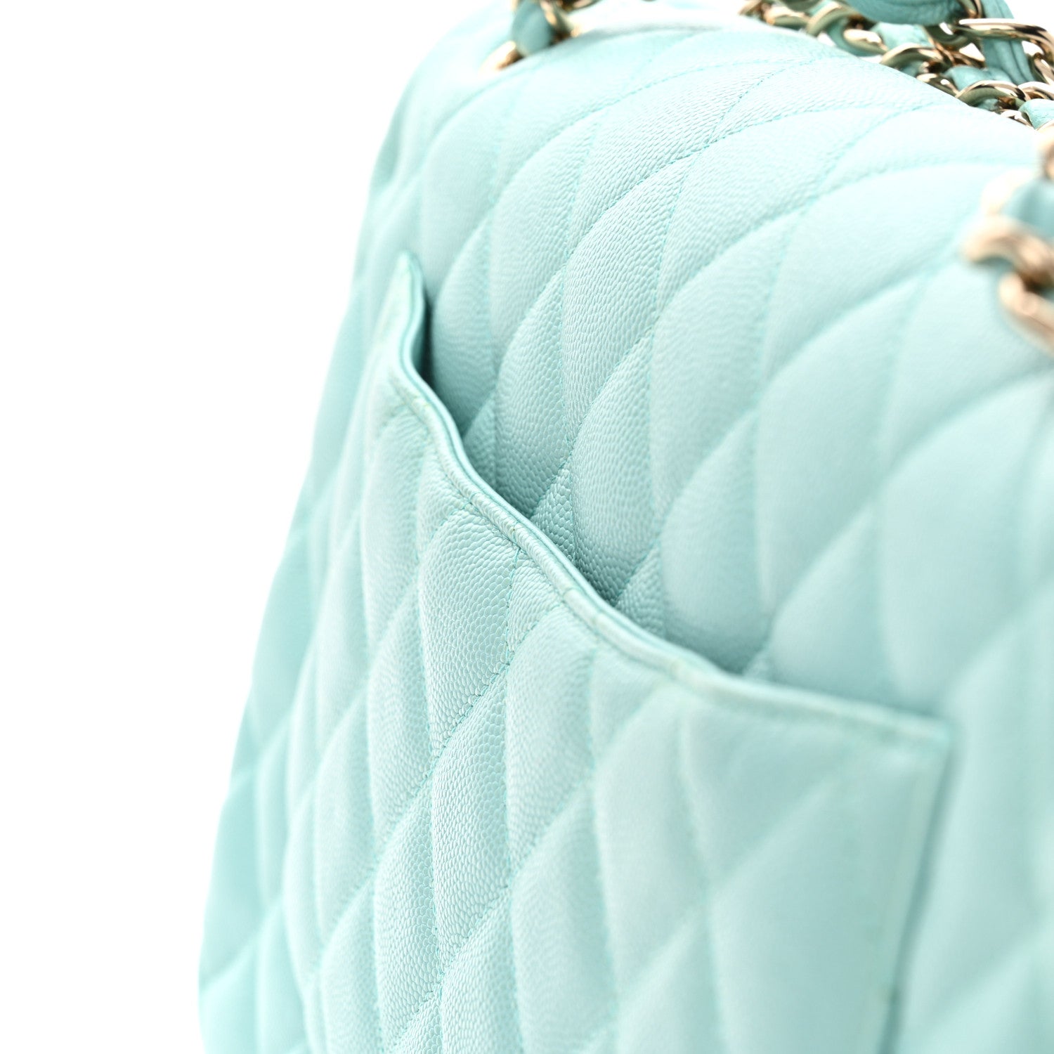 Chanel Caviar Quilted Jumbo Double Flap Light Blue 13 of 13