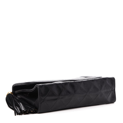 Chanel Lambskin Quilted Tassel Shoulder Flap Bag Black 4 of 14