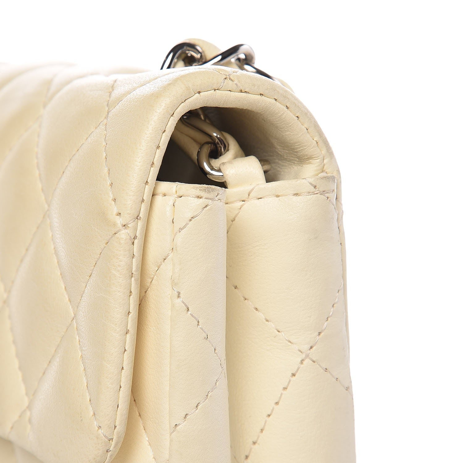 Chanel Lambskin Quilted East West Flap White 11 of 12