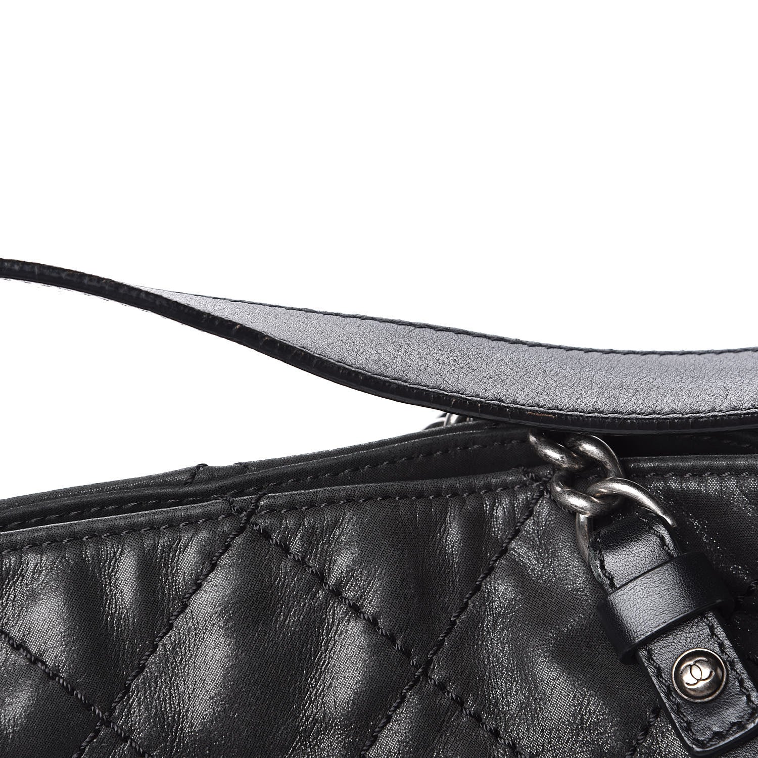 Chanel Iridescent Calfskin Coco Daily Hobo Black 12 of 13