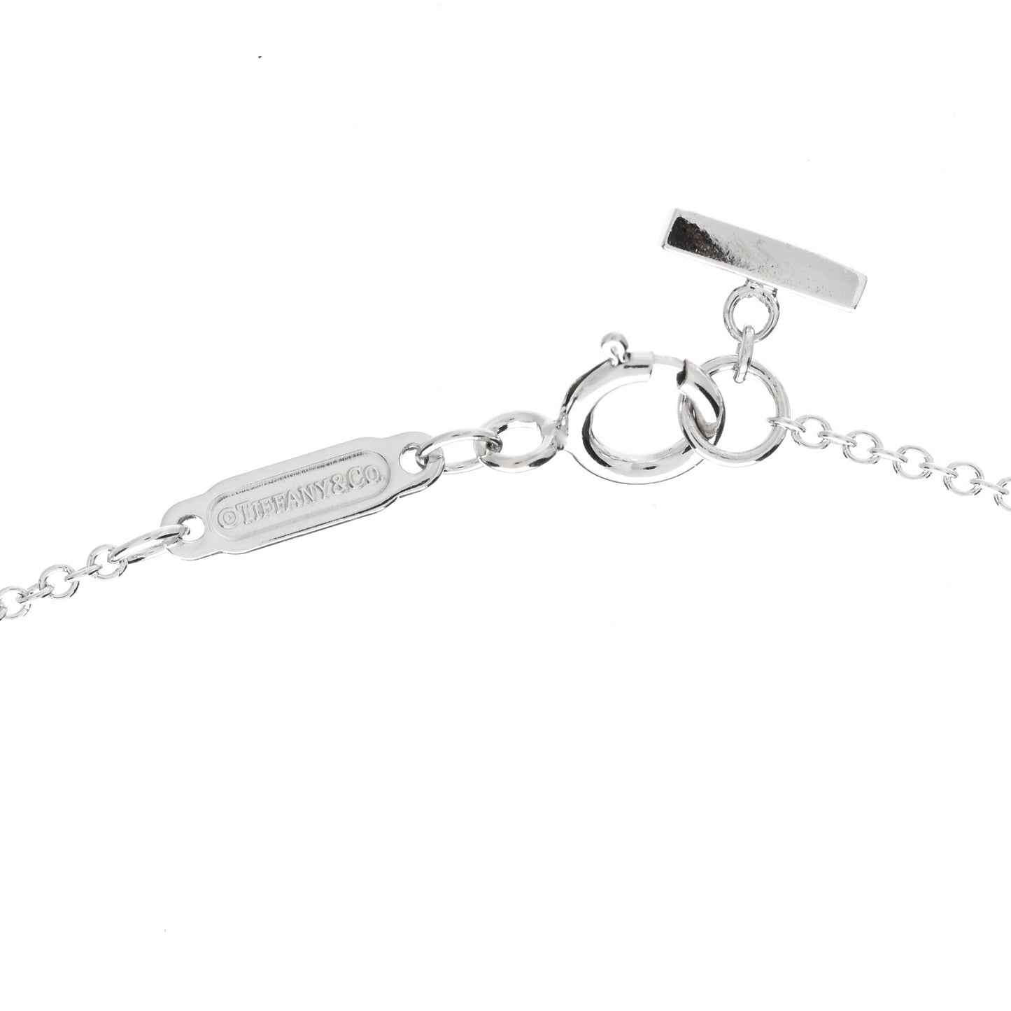 18K White Gold Small T Smile Pendant Necklace