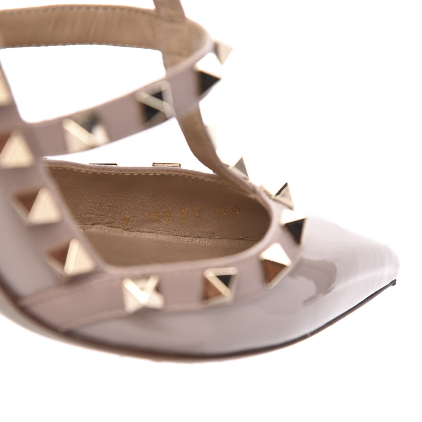 Patent Rockstud Ankle Strap 100mm Pumps 36 Poudre