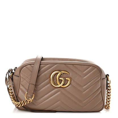 Gucci Calfskin Matelasse Small GG Marmont Chain Shoulder Bag Porcelain Rose 1 of 12