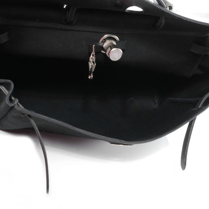 Hermes Toile Vache Calfskin Herbag 39 MM Black 6 of 9