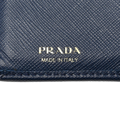Prada Saffiano Metal Compact Wallet Bluette 9 of 15