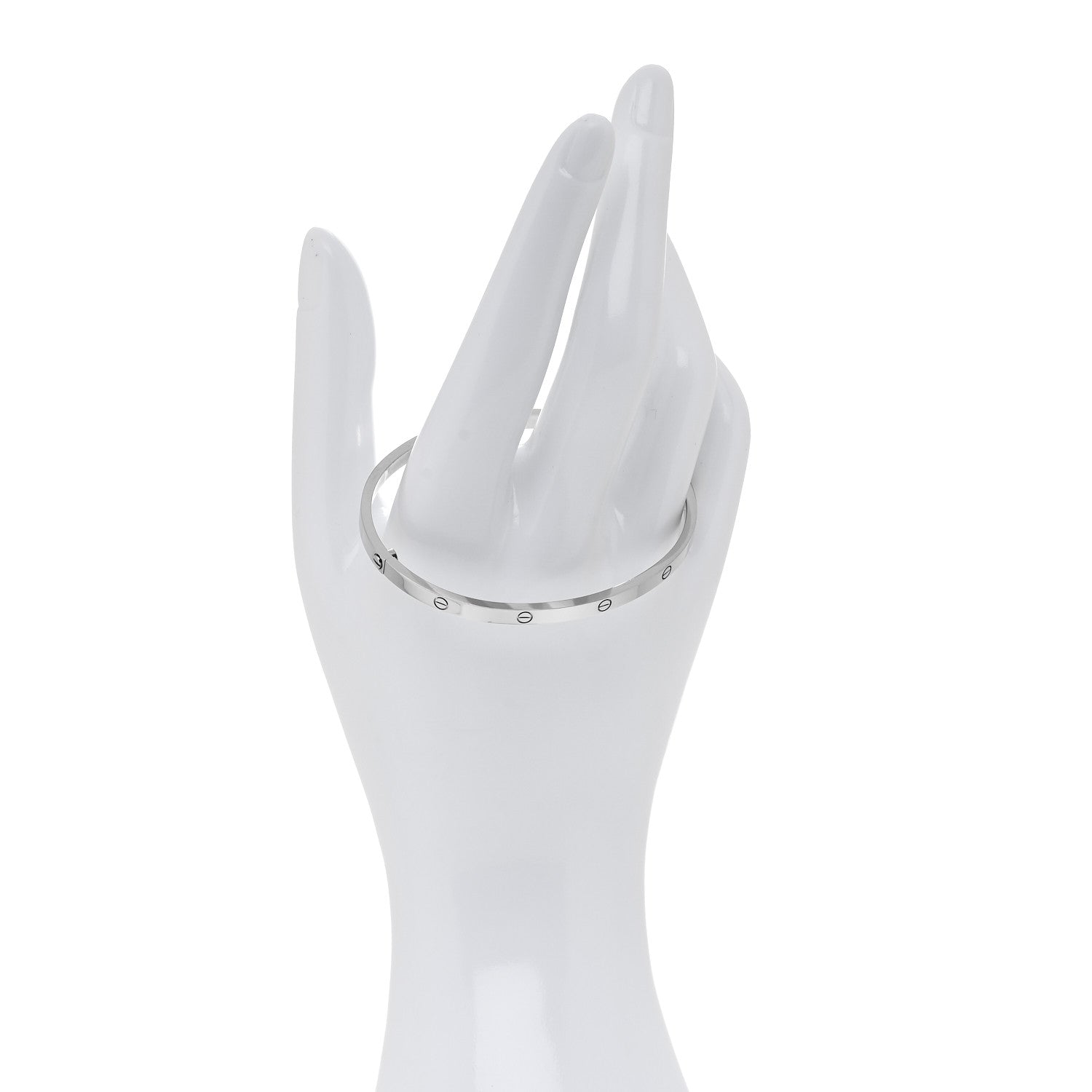 Cartier 18K White Gold Small LOVE Bracelet 18 2 of 10