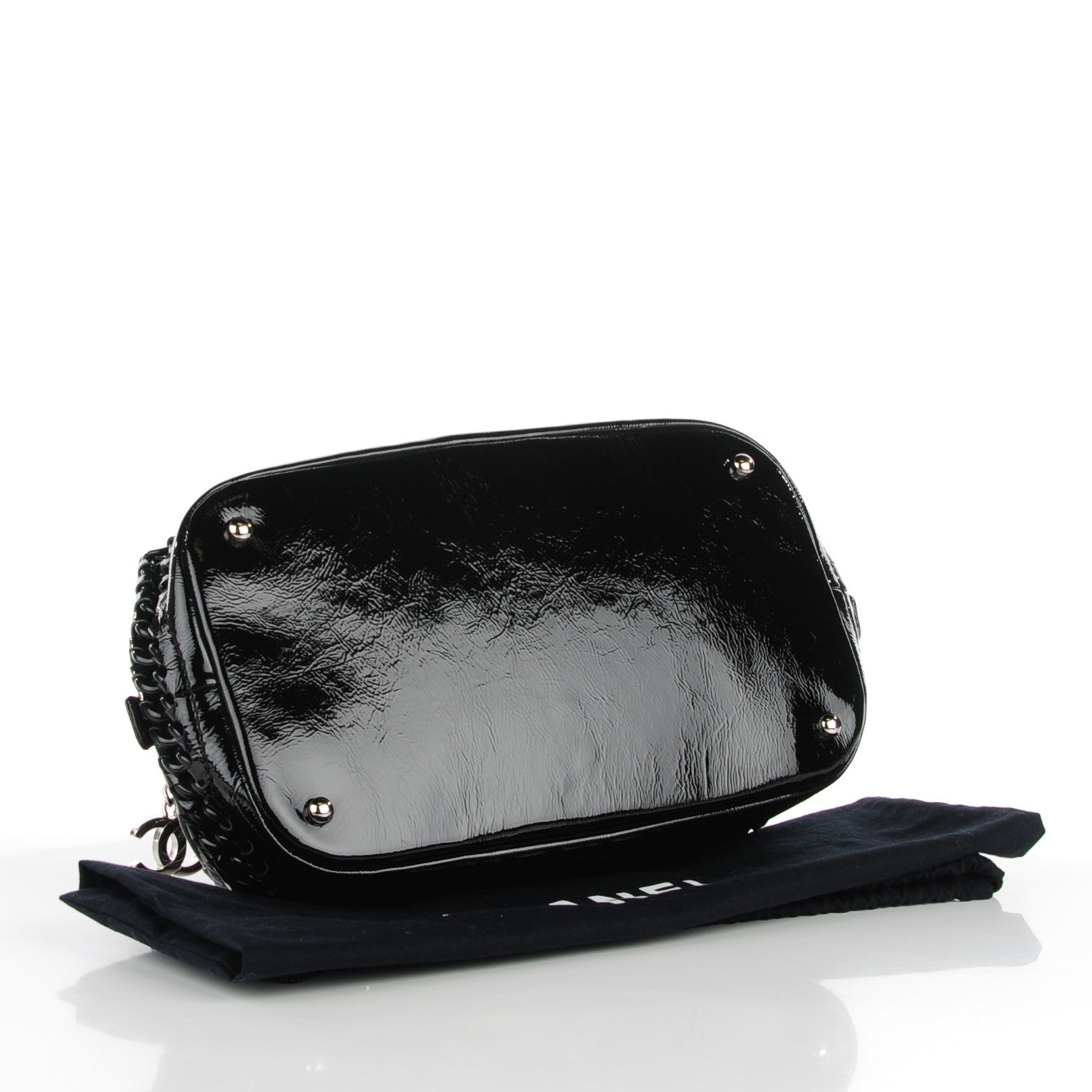 Chanel Patent Luxe Ligne Medium Bowler Black 4 of 7