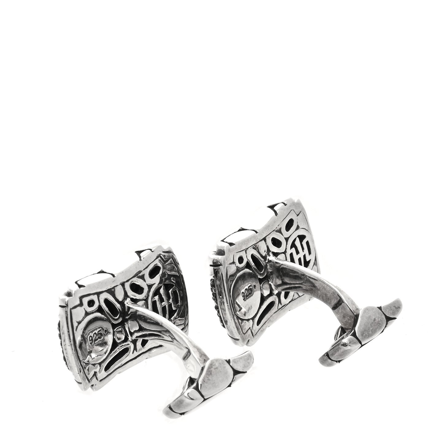 Sterling Silver Black Sapphire Kali Dot Cufflinks