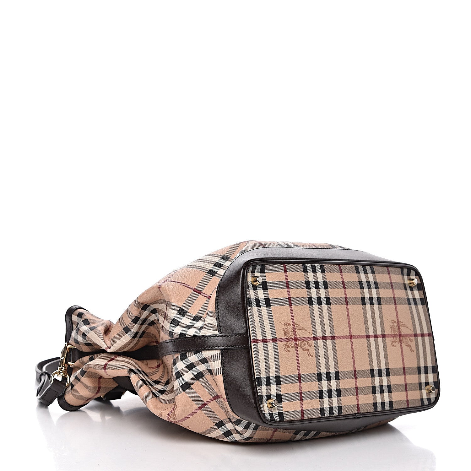 Burberry Haymarket Check Medium Golderton Tote Chocolate 4 of 11
