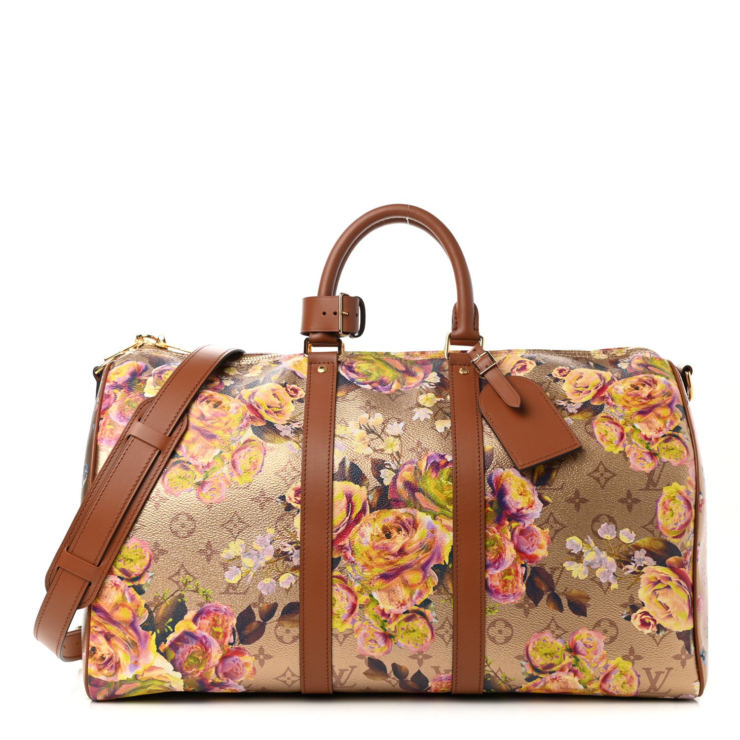 Louis Vuitton Metallic Monogram LV Garden Keepall Bandouliere 45 Gold 1 of 8