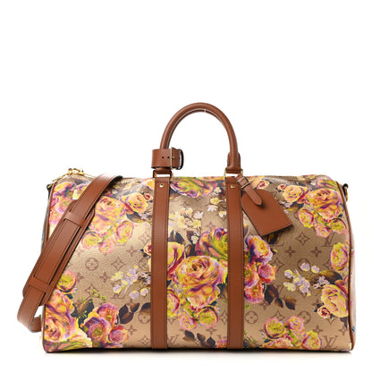 Louis Vuitton Metallic Monogram LV Garden Keepall Bandouliere 45 Gold 1 of 8