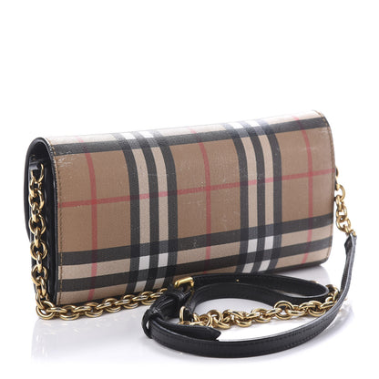 Burberry Vintage Check Henley Wallet On Chain Black 3 of 10