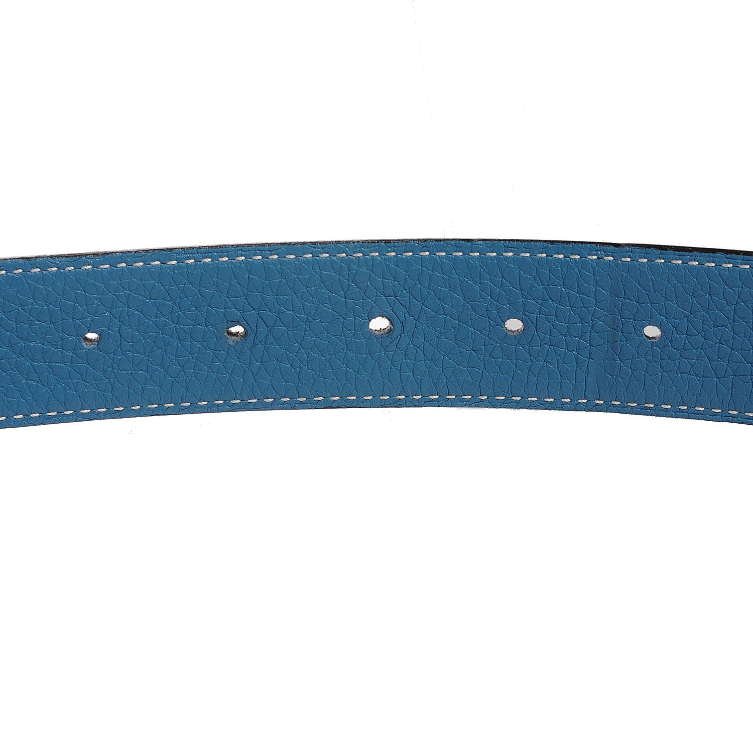 Hermes Togo Box 32mm H Belt 90 Blue Jean Noir 12 of 18