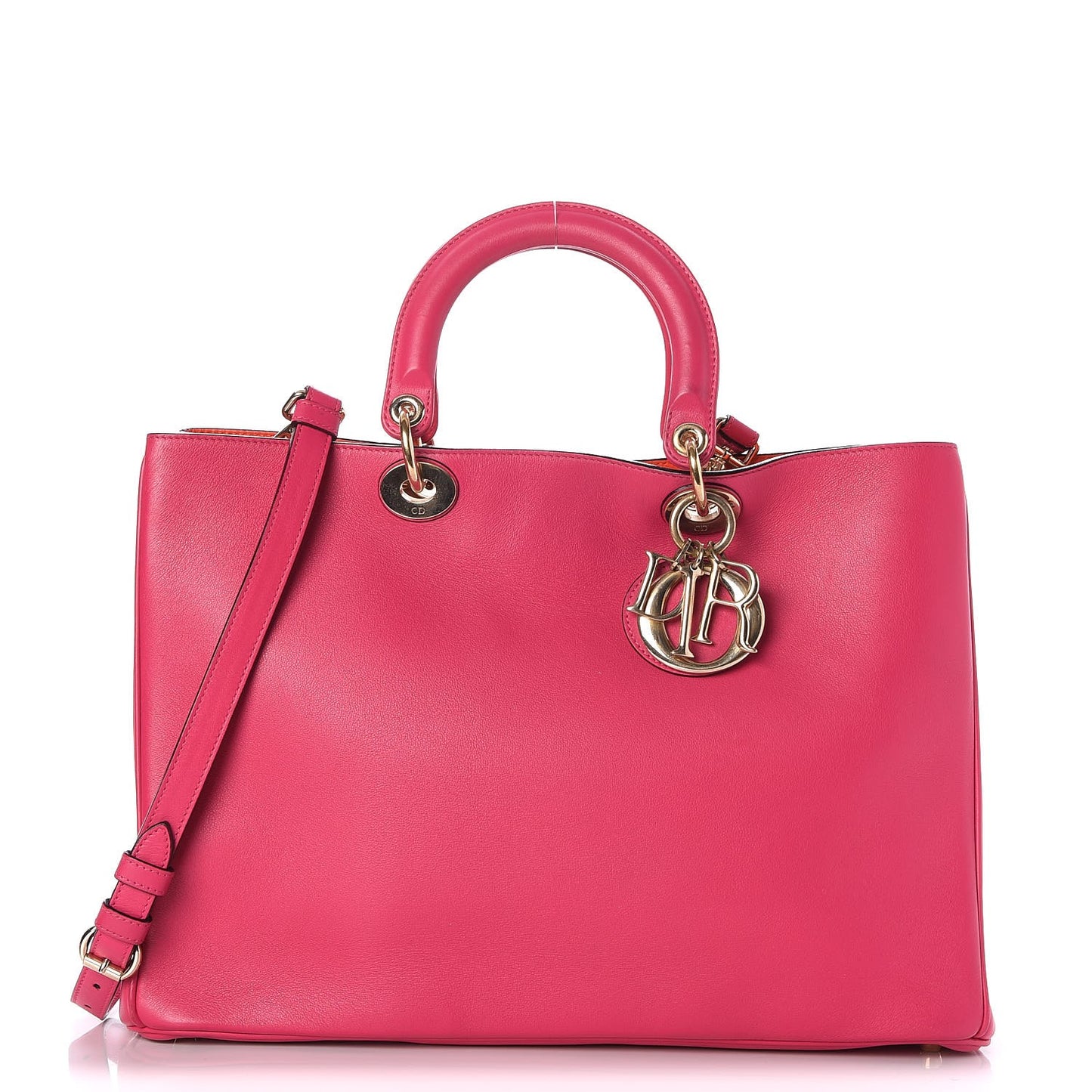 Smooth Calfskin Large Diorissimo Fuchsia