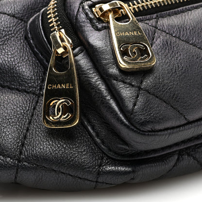 Chanel Iridescent Calfskin Quilted All About Waist Belt Bag Black 9 of 10