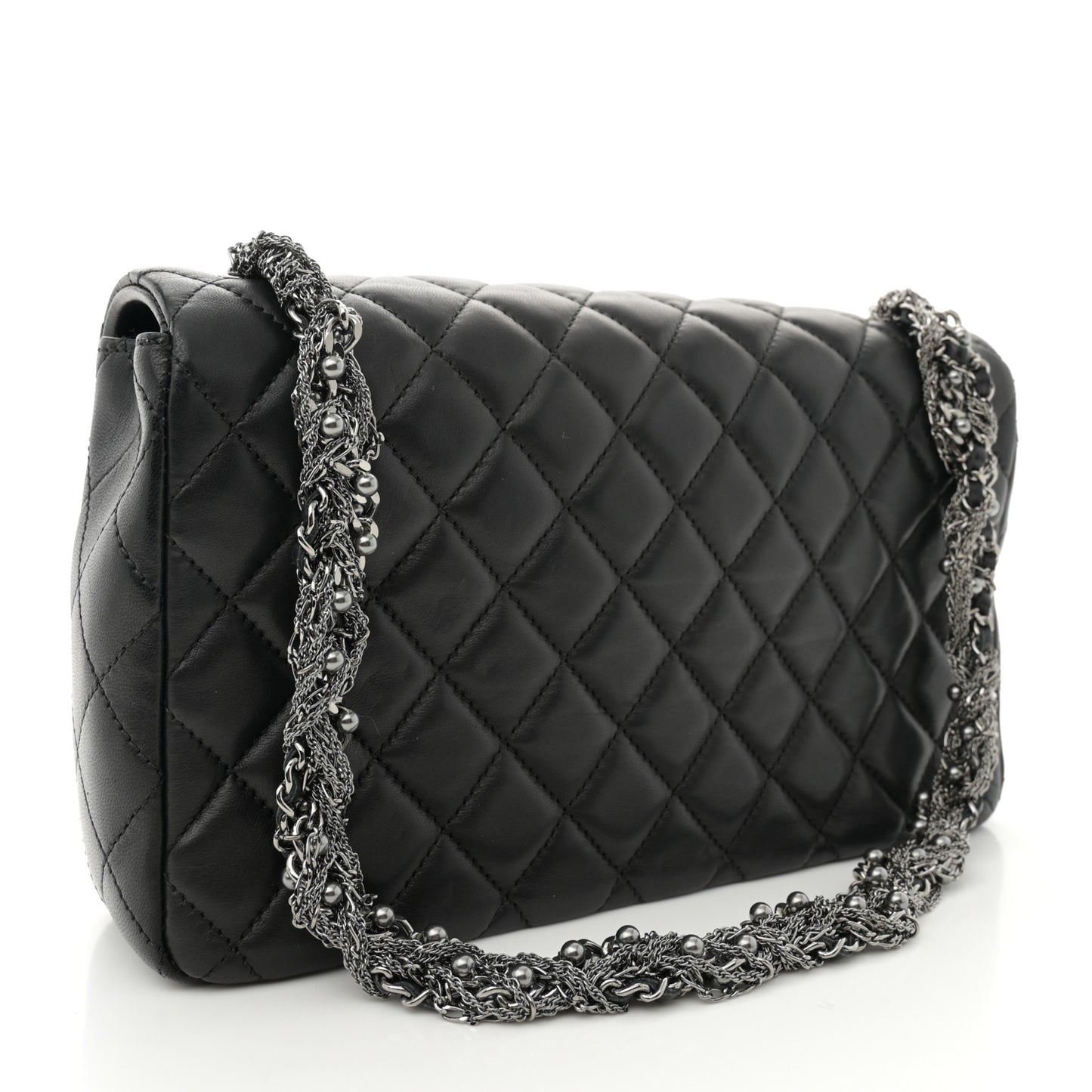 Lambskin Medium Westminster Pearl Flap Black