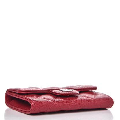 Chanel Caviar Quilted Flap Card Holder Dark Red 4 of 9