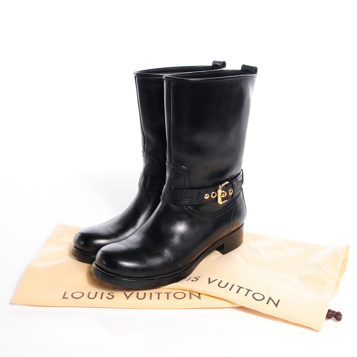 Louis Vuitton Calfskin Susan Half Boots 37 Black 6 of 9