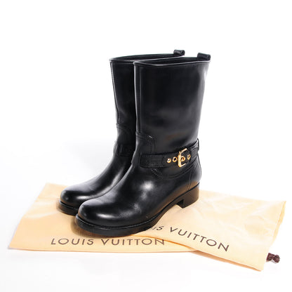 Louis Vuitton Calfskin Susan Half Boots 37 Black 6 of 9
