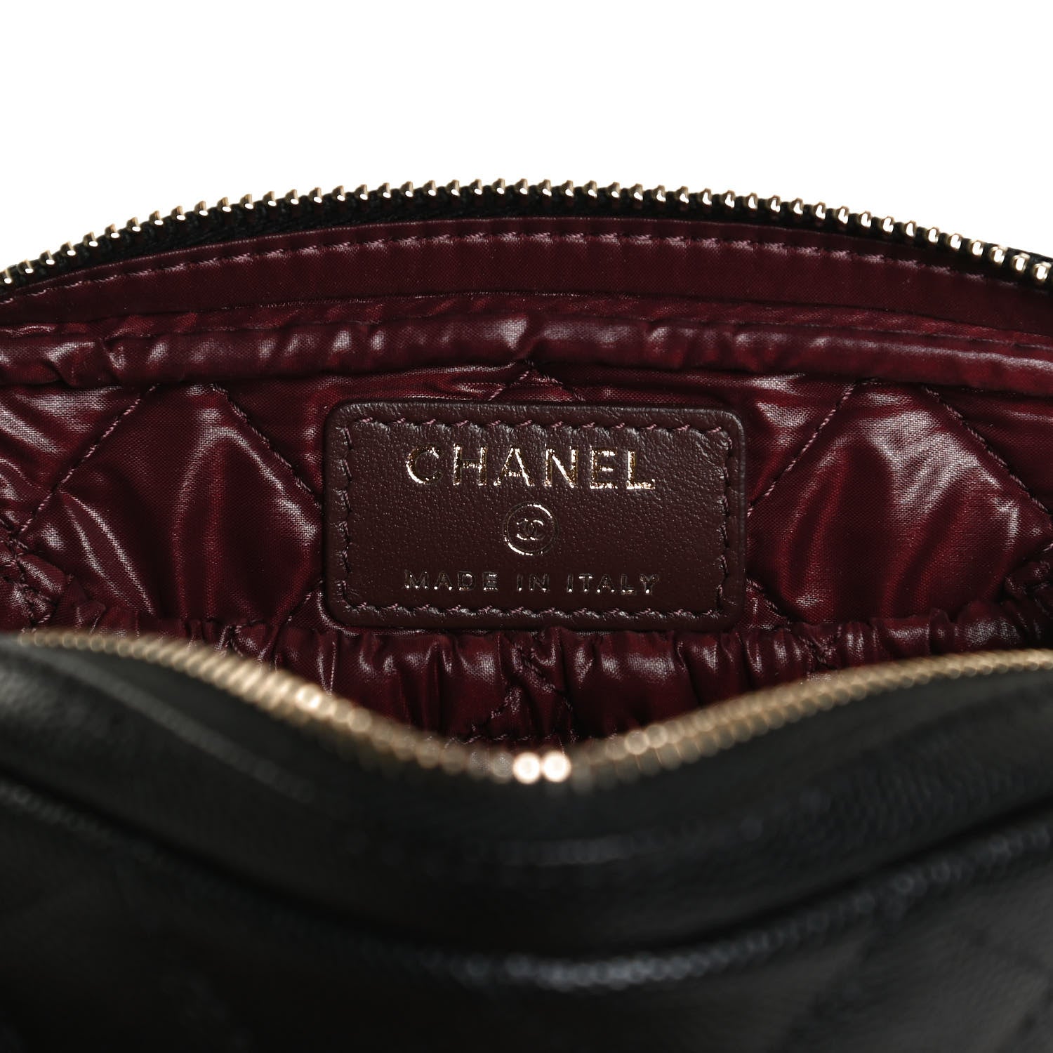 Chanel Caviar Quilted Small Curvy Pouch Cosmetic Case Black 6 of 9