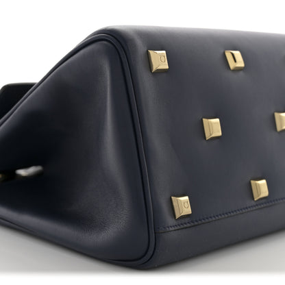 Salvatore Ferragamo Calfskin Studio Bag Navy 8 of 9