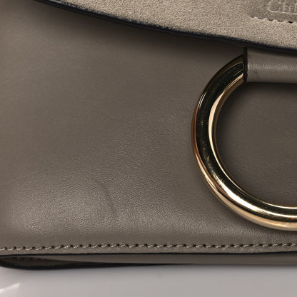 Chloe Suede Calfskin Small Faye Shoulder Bag Motty Grey 10 of 12
