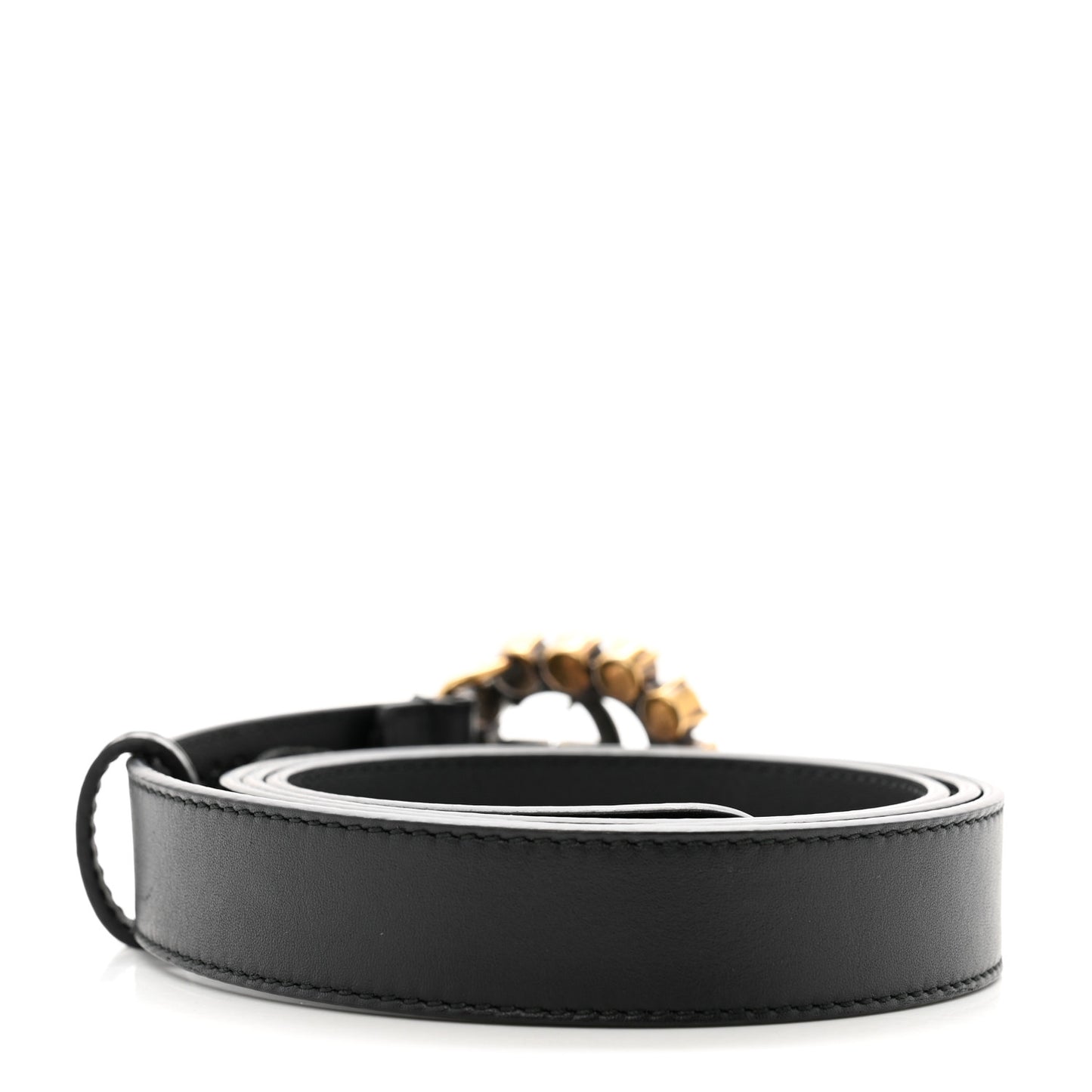 Calfskin Crystal Double G 30mm Belt 100 40 Black