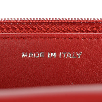 Chanel Lambskin Camellia Embossed Wallet On Chain WOC Red 8 of 9