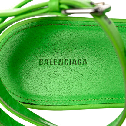 Balenciaga Calfskin Allover Logo Flat Sandals 41 Fluo Green Black 7 of 12