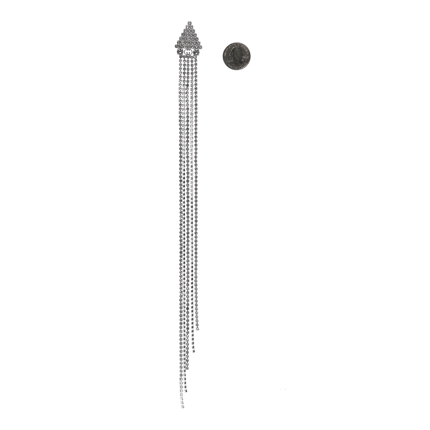 Crystal Triangle Tassel Single Drop Earring