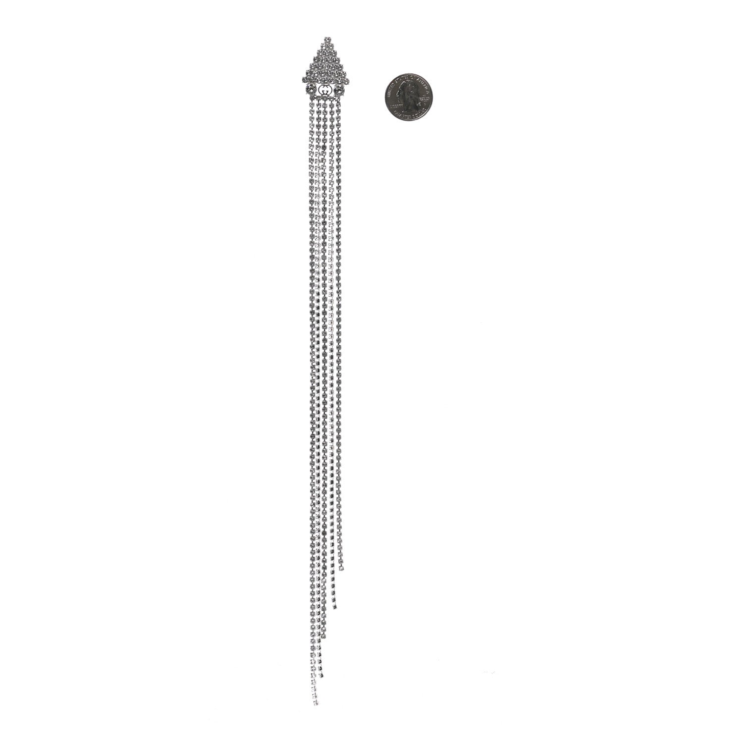 Gucci Crystal Triangle Tassel Single Drop Earring 2 of 4