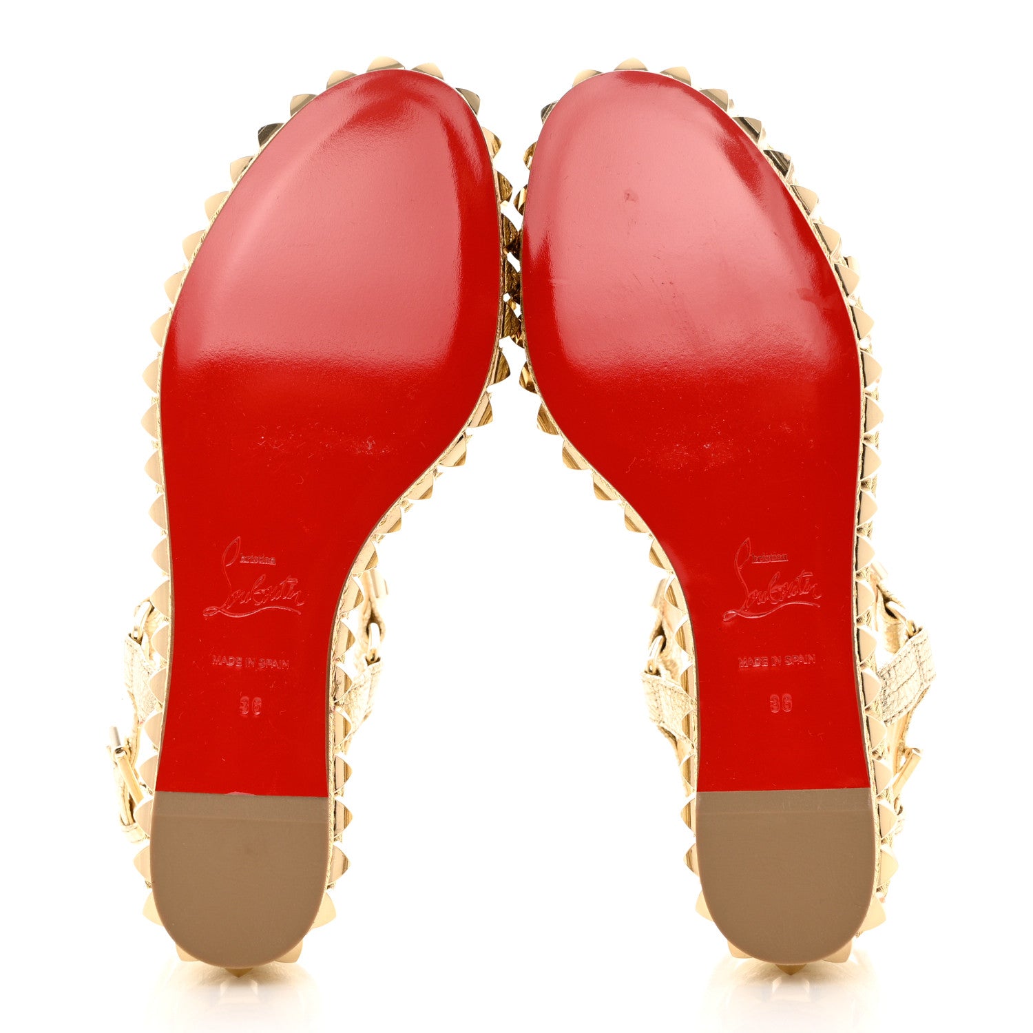 Christian Louboutin Specchio Vintage Cataclou 60 Platform Sandals 36 Platine Light Gold 6 of 12