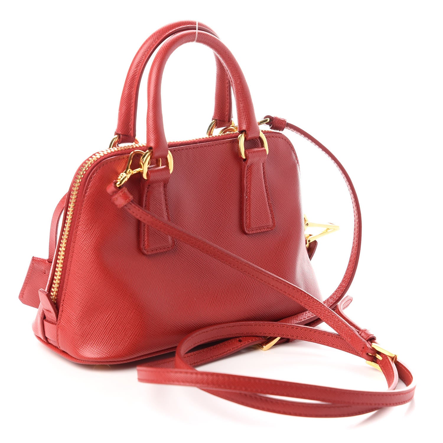 Prada Saffiano Lux Mini Promenade Tote Fuoco 3 of 9