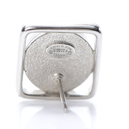 Chanel Crystal CC Square Earrings Silver 4 of 4