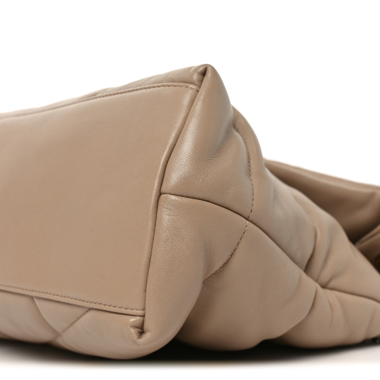 Saint Laurent Lambskin Quilted Small Loulou Puffer Monogram Chain Satchel Dark Beige 10 of 10