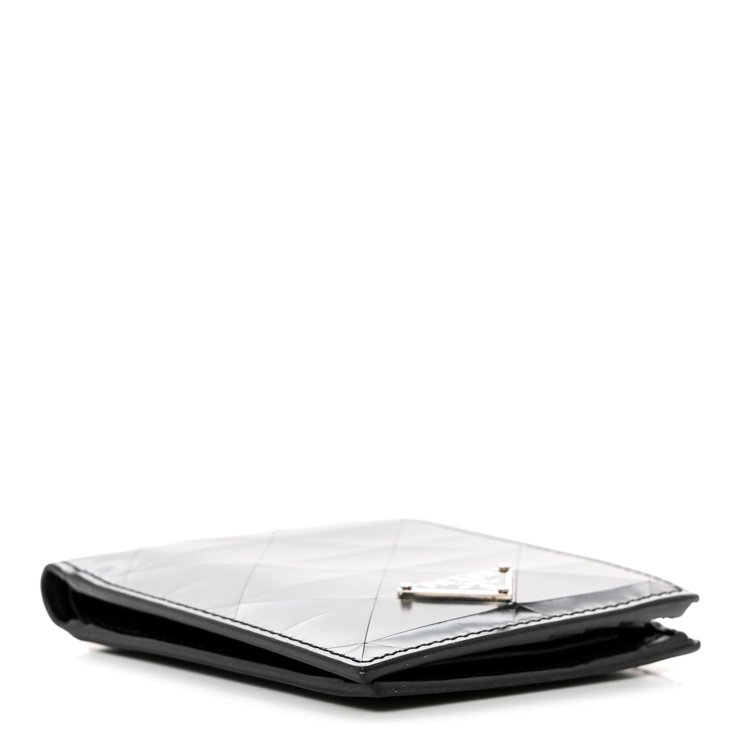 Prada Spazzolato Triangle Patterned Wallet Black 4 of 7