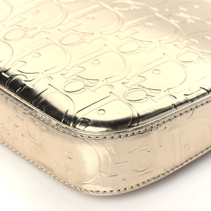 Christian Dior Metallic Patent Monogram Shoulder Bag Light Gold 10 of 10