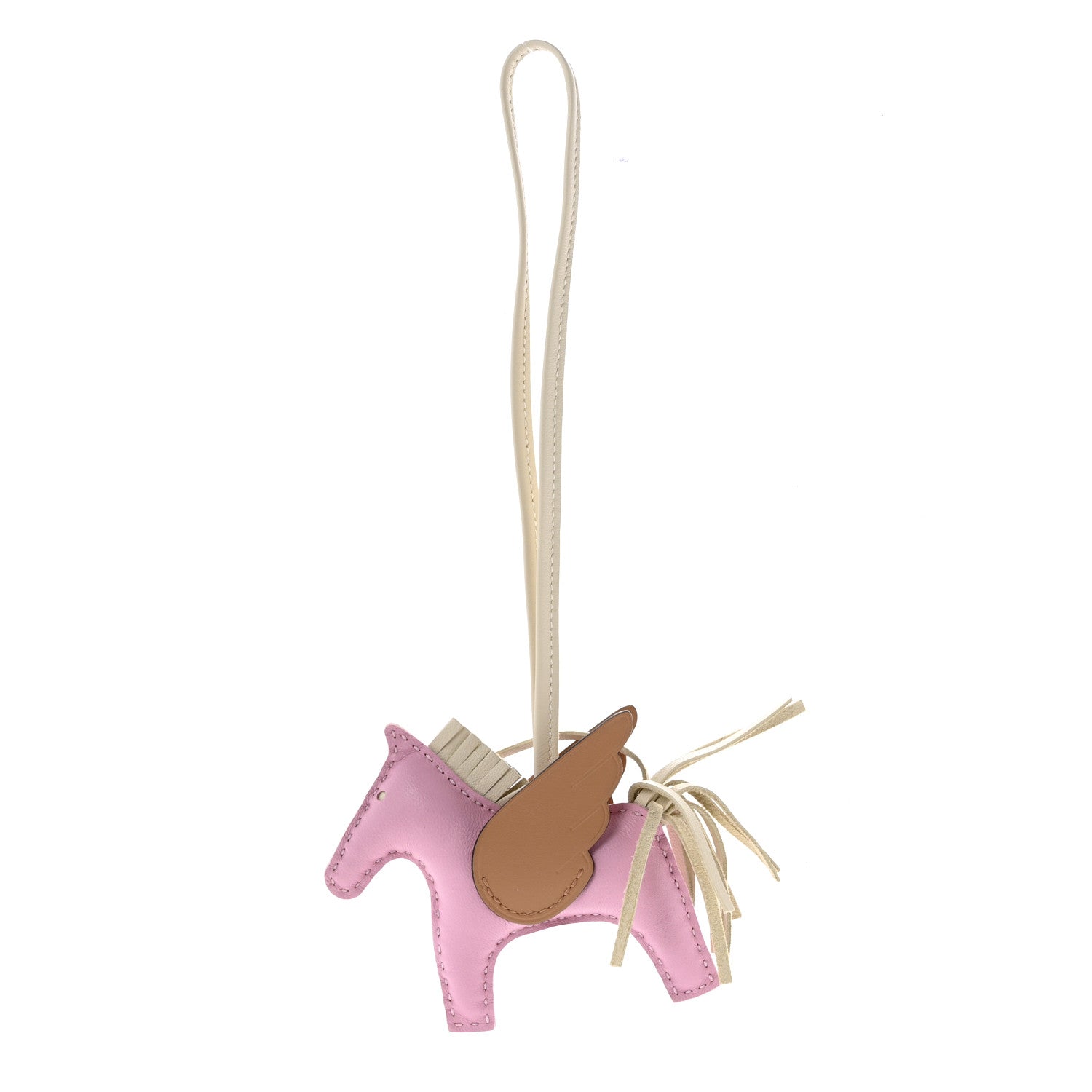 Hermes Milo Lambskin Grigri Rodeo Pegase Horse Bag Charm PM Mauve Sylvestre Craie Chai 1 of 5