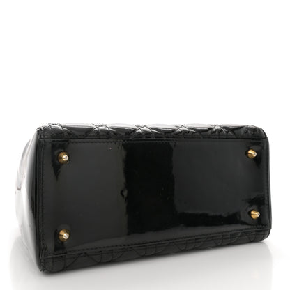 Christian Dior Patent Cannage Medium Lady Dior Black 4 of 12